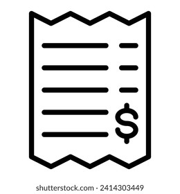 Receipt Vector Line Icon Design