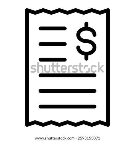 Receipt Vector Line Icon Design