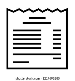 Receipt vector outline icon