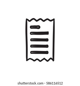 Receipt vector sketch icon isolated on background. Hand drawn Receipt icon. Receipt sketch icon for infographic, website or app.