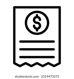 Receipt Vector Thick Line Icon For Personal And Commercial Use.
