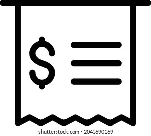 receipt vector thin line icon