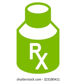 Receipt Vial vector icon. Style is flat symbol, eco green color, rounded angles, white background.