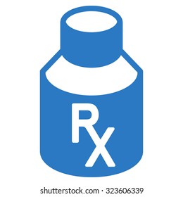 Receipt Vial vector icon. Style is flat symbol, smooth blue color, rounded angles, white background.