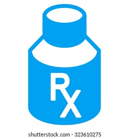 Receipt Vial vector icon. Style is flat symbol, blue color, rounded angles, white background.