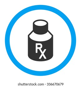 Receipt Vial vector icon. Style is flat rounded symbol, bright colors, rounded angles, white background.