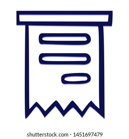 Receipt Voucher. Hand Drawn Icon with Blue Ballpoint Pen Style.