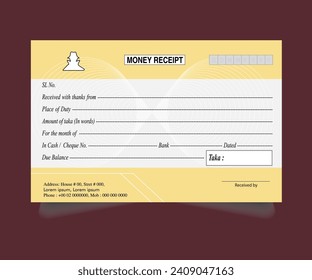 Receipt voucher Royalty free Vector design, financial receipt, Money payment bank check voucher.