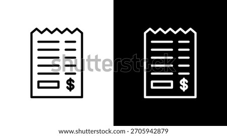 Receipt White Icon Set Design