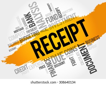 RECEIPT word cloud, business concept