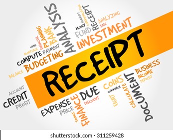 RECEIPT word cloud, business concept