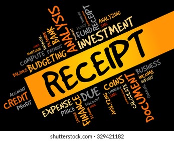 RECEIPT word cloud, business concept