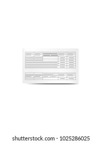 Receipts on white background