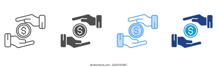 Receivable Icon Set Multiple Style Collection