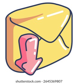 Receive 3d icon vector style for communication user interface Lineal Color style.