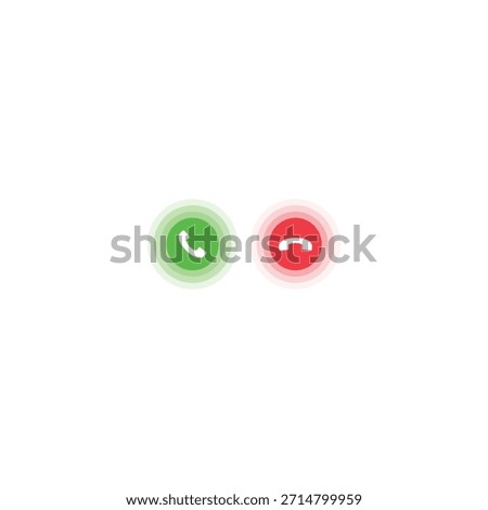 Receive call and do not answer call Icon flat vector design