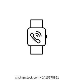Receive calling on smartwatch icon. Simple illustration of receive calling on smartwatch vector icon for web design isolated on white background
