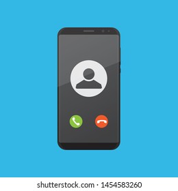Anrufe auf einem Smartphone-Flachdesign-Vektorgrafik entgegennehmen
