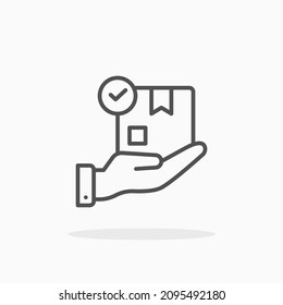 Receive delivery icon. Editable Stroke and pixel perfect. Outline style. Vector illustration. Enjoy this icon for your project.