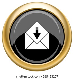 Receive e-mail icon. Internet button on white  background. EPS10 Vector. 