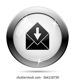 Receive e-mail icon. Internet button on white background. EPS10 vector.
