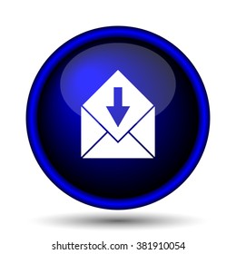 Receive e-mail icon. Internet button on white background. EPS10 vector