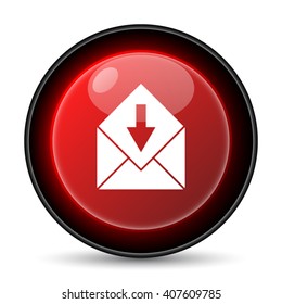 Receive e-mail icon. Internet button on white background. EPS10 vector
