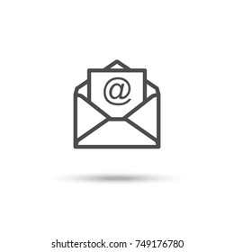 Receive Email Icon. Opened Envelope With Letter Inside. Vector Illustration.