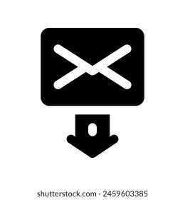 receive email icon. vector glyph icon for your website, mobile, presentation, and logo design.