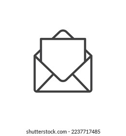 Receive email line icon. linear style sign for mobile concept and web design. Open envelope mail outline vector icon. Symbol, logo illustration. Vector graphics