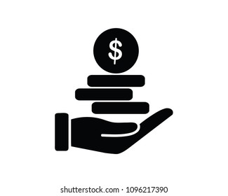receive fees icon design illustration,glyph style design, designed for web and app