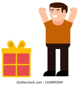 Receive a gift icon, isolated on white background