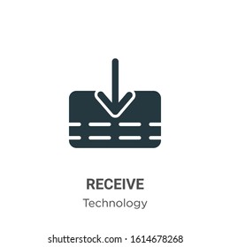 Receive glyph icon vector on white background. Flat vector receive icon symbol sign from modern technology collection for mobile concept and web apps design.