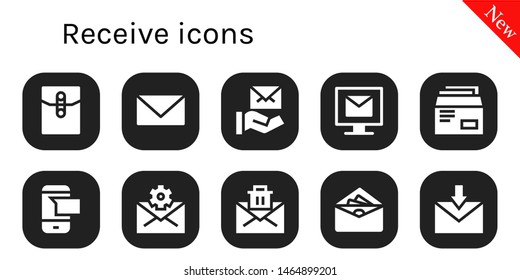 receive icon set. 10 filled receive icons.  Simple modern icons about  - Mail, Email, Envelope, Sms