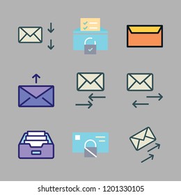 receive icon set. vector set about inbox, mail and email icons set.