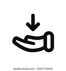 receive icon. Simple vector sign.