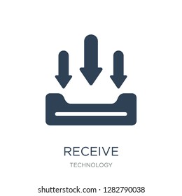 receive icon vector on white background, receive trendy filled icons from Technology collection, receive vector illustration