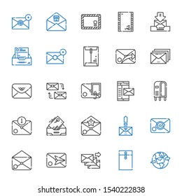 receive icons set. Collection of receive with email, envelope, inbox, letterbox, mail, mailing. Editable and scalable receive icons.
