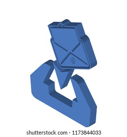 Receive isometric left top view 3D icon