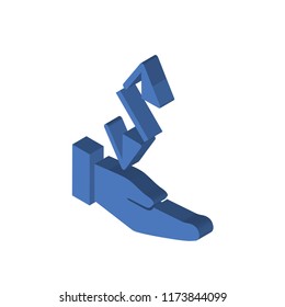 Receive isometric left top view 3D icon