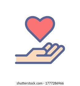 receive love icon vector illustration filled outline style. mother's day icon set.