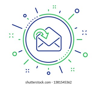 Receive Mail download line icon. Incoming Messages correspondence sign. E-mail symbol. Quality design elements. Technology receive Mail button. Editable stroke. Vector