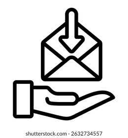 Receive Mail Icon Element For Design