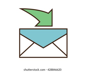 Receive mail icon. Vector e-mail button isolated on white background
