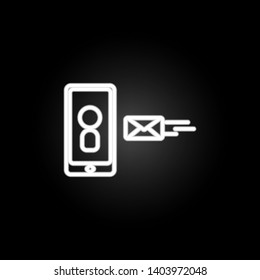receive a message to the phone neon icon. Elements of conferencing set. Simple icon for websites, web design, mobile app, info graphics