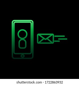 receive a message to the phone nolan icon. Simple thin line, outline vector of conferencing icons for ui and ux, website or mobile application