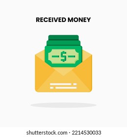 Receive Money flat icon. Vector illustration on white background.
