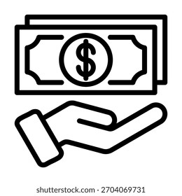 Recibir Dinero Icon Elemento Para El Diseño Y El Vector