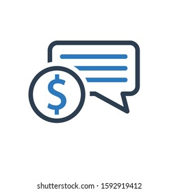 Receive money message icon vector