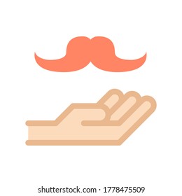 recibir el estilo plano de ilustración vectorial de icono bigote. conjunto de iconos del día del padre.